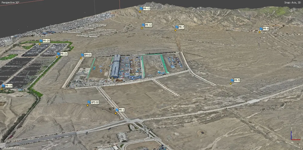 Modelo 3D de la PTAR San Bartolo generado con fotogrametría de dron